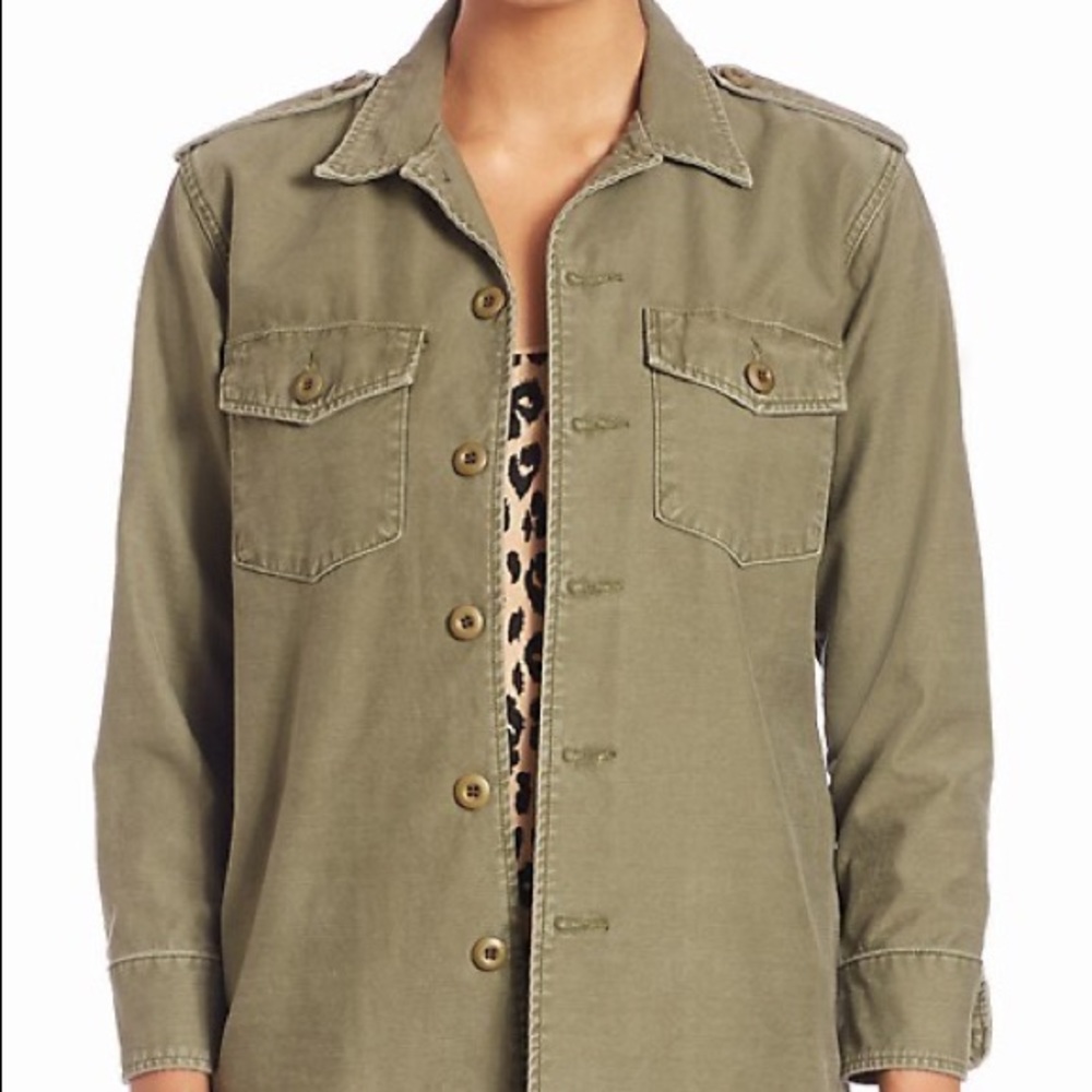 CASLON Army Green Button Down Shirt Jacket Medium - Picture 7 of 7